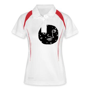 Mond - Frauen Polo atmungsaktiv - Weiß/Rot - Vorne