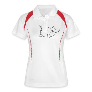 Licorne bébé baleine est en colère (images amusantes) - Polo respirant Femme - blanc/rouge - Devant