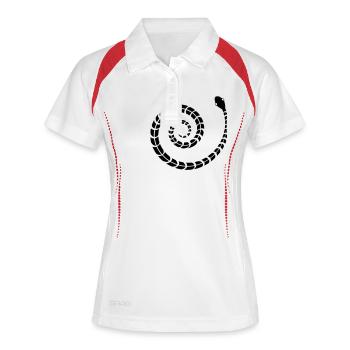 Schlange - Giftig - Frauen Polo atmungsaktiv - Weiß/Rot - Vorne