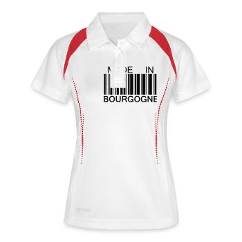 Made in Burgund - Frauen Polo atmungsaktiv - Weiß/Rot - Vorne