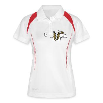 2 Horses Team Pony Foal Couple Comic Friends - Women's Polo breathable - white/red - Front