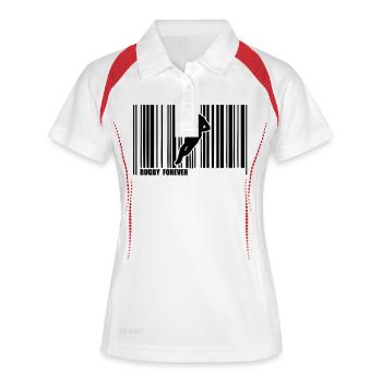 Barcode-Sport Rugby - Frauen Polo atmungsaktiv - Weiß/Rot - Vorne