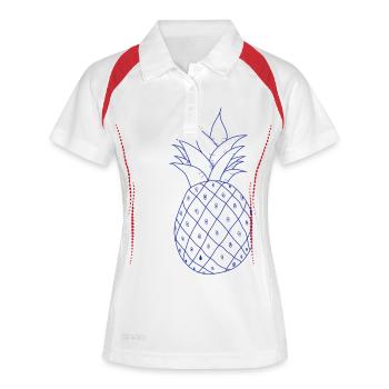 Ananas - Frauen Polo atmungsaktiv - Weiß/Rot - Vorne