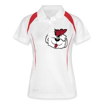 Dog Butterfly Nose Cute Funny Happy Comic - Women's Polo breathable - white/red - Front