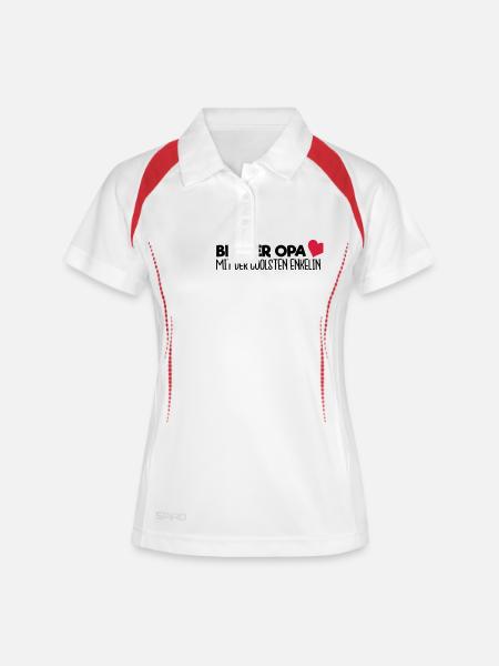 Bester Opa - Frauen Polo atmungsaktiv - Weiß/Rot