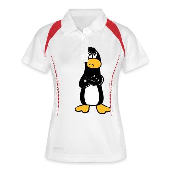 Pingouin En colère Offensé Bras croisés Aigre - Polo respirant Femme - blanc/rouge - Devant