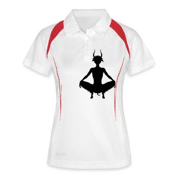devil - Frauen Polo atmungsaktiv - Weiß/Rot - Vorne