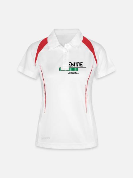 Rente loading Ladebalken - Frauen Polo atmungsaktiv - Weiß/Rot