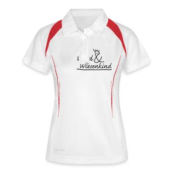Wald&Wiesenkind - Frauen Polo atmungsaktiv - Weiß/Rot - Vorne