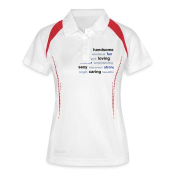 stichwörter - Frauen Polo atmungsaktiv - Weiß/Rot - Vorne
