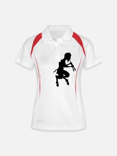 pan faun teufel devil - Frauen Polo atmungsaktiv - Weiß/Rot