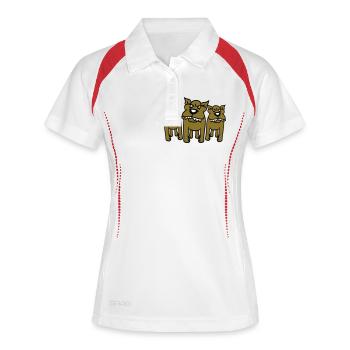 3 Nasty Dogs Team Trois amis Crew - Polo respirant Femme - blanc/rouge - Devant