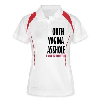 Hübsches Gesicht - Frauen Polo atmungsaktiv - Weiß/Rot - Vorne