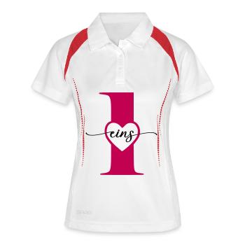 Digit One 1 with Heart - Women's Polo breathable - white/red - Front