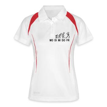 arbeitswoche woche montag - Frauen Polo atmungsaktiv - Weiß/Rot - Vorne