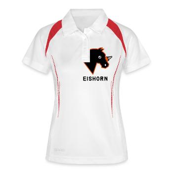 Eishorn - Einhorn Eis Parodie - Frauen Polo atmungsaktiv - Weiß/Rot - Vorne