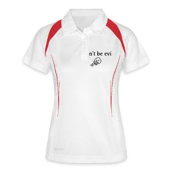 don't be ... - Frauen Polo atmungsaktiv - Weiß/Rot - Vorne