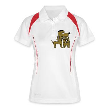 2 Nasty Dogs Team Two Friends Bro Crew - Polo respirant Femme - blanc/rouge - Devant