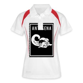 Antasena - Wayang - Frauen Polo atmungsaktiv - Weiß/Rot - Vorne