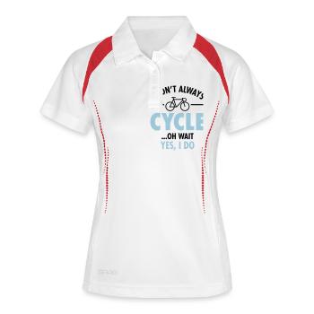 I Don't Always Cycle - Oh Wait, Yes I Do - Frauen Polo atmungsaktiv - Weiß/Rot - Vorne