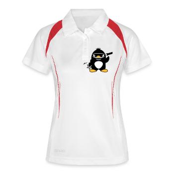 Penguin Ninja Samurai Japanese Katana Fighter - Women's Polo breathable - white/red - Front