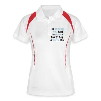 what computer do you have 2c - Frauen Polo atmungsaktiv - Weiß/Rot - Vorne