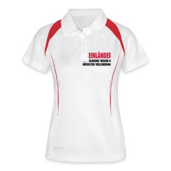 Rheinland Rheinländer NRW Köln Rhein - Frauen Polo atmungsaktiv - Weiß/Rot - Vorne