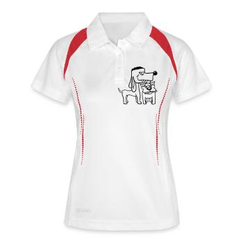 2 Nasty Dogs Team Two Friends Bro Crew - Polo respirant Femme - blanc/rouge - Devant