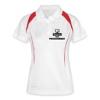 Programmierer - Frauen Polo atmungsaktiv - Weiß/Rot - Vorne