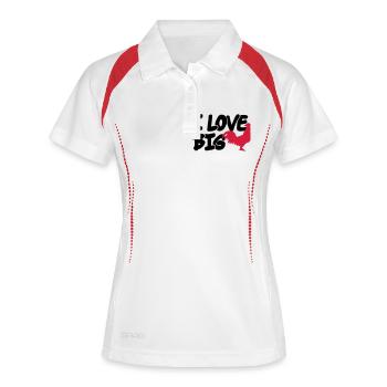 I love big Cocks - Frauen Polo atmungsaktiv - Weiß/Rot - Vorne