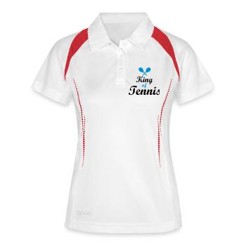 Tennis - Frauen Polo atmungsaktiv - Weiß/Rot - Vorne