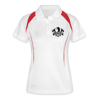 Feuerwehr Firefighter Feuerwehrmann - Frauen Polo atmungsaktiv - Weiß/Rot - Vorne