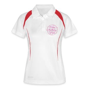 Happy Birthday to you - Frauen Polo atmungsaktiv - Weiß/Rot - Vorne