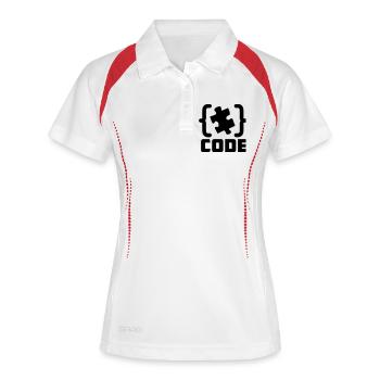 Programmierer Code-Puzzle-Lösung - Frauen Polo atmungsaktiv - Weiß/Rot - Vorne