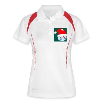 BASEBALL DE NOËL - Polo respirant Femme - blanc/rouge - Devant