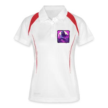 Gorilla 05 - Frauen Polo atmungsaktiv - Weiß/Rot - Vorne