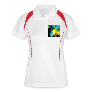 Gorilla 01 - K1 - Frauen Polo atmungsaktiv - Weiß/Rot - Vorne