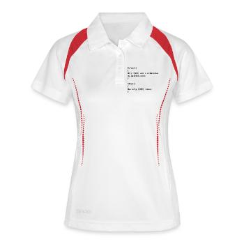 Entwickler Witz - Frauen Polo atmungsaktiv - Weiß/Rot - Vorne