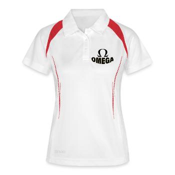 OMEGA - Frauen Polo atmungsaktiv - Weiß/Rot - Vorne