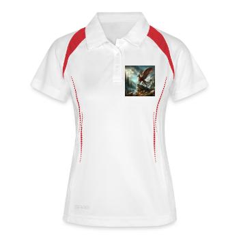 Peryton - Frauen Polo atmungsaktiv - Weiß/Rot - Vorne