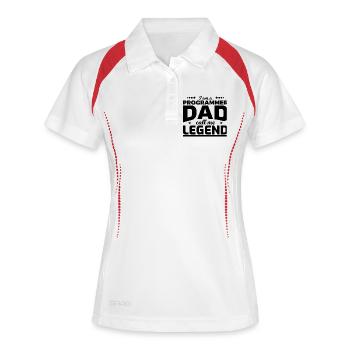 Programmierer Vater nenn mich Legende - Frauen Polo atmungsaktiv - Weiß/Rot - Vorne