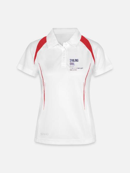 Segeln, Segeln, Segeln - Frauen Polo atmungsaktiv - Weiß/Rot