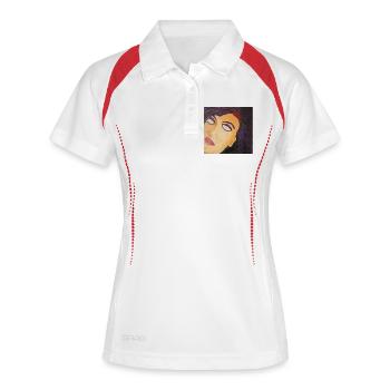 Seelenlos - Frauen Polo atmungsaktiv - Weiß/Rot - Vorne