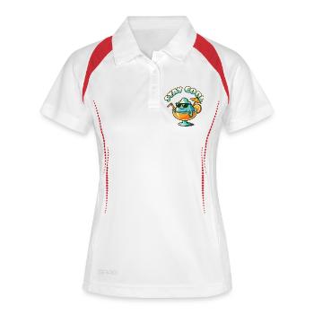 Bleib kühler Eisberg im Sommerglas - Frauen Polo atmungsaktiv - Weiß/Rot - Vorne