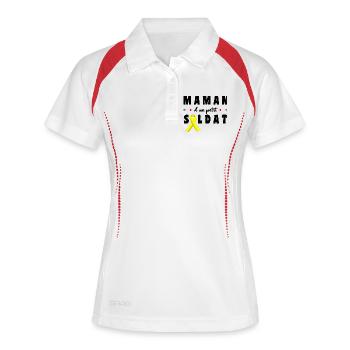 Gemeinsam gegen den Krebs Unterstützung des Goldenen Septembers - Frauen Polo atmungsaktiv - Weiß/Rot - Vorne