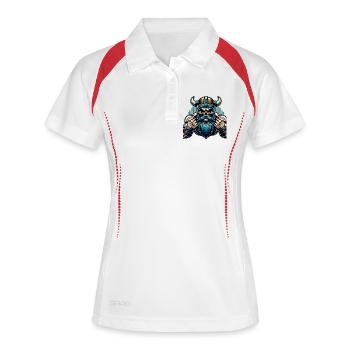 Viking Skull - Frauen Polo atmungsaktiv - Weiß/Rot - Vorne