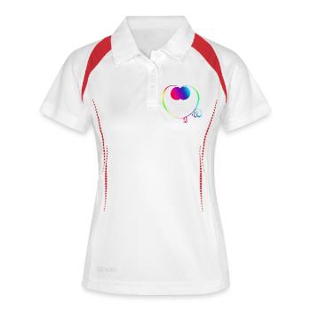 Süßer Regenbogen-Trickster - Frauen Polo atmungsaktiv - Weiß/Rot - Vorne