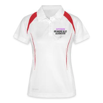 SUPERMOM Silhouette Power - Frauen Polo atmungsaktiv - Weiß/Rot - Vorne