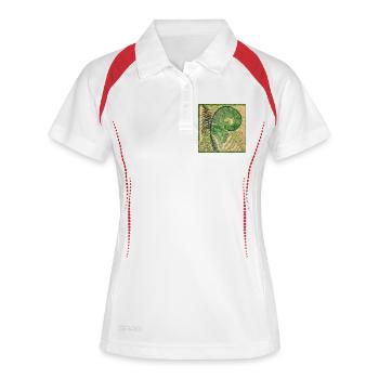 Farn - Frauen Polo atmungsaktiv - Weiß/Rot - Vorne