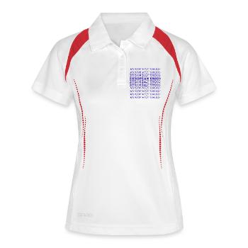 EUROPEAN UNION - Frauen Polo atmungsaktiv - Weiß/Rot - Vorne
